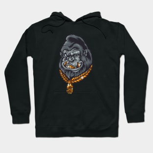 Funny Retro Rich Gorilla Head Hoodie